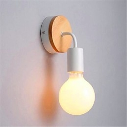 Moderne minimalistische creatieve persoonlijkheid hout ijzer lamp gang balkon slaapkamer nachtkastje ijzer wandlamp