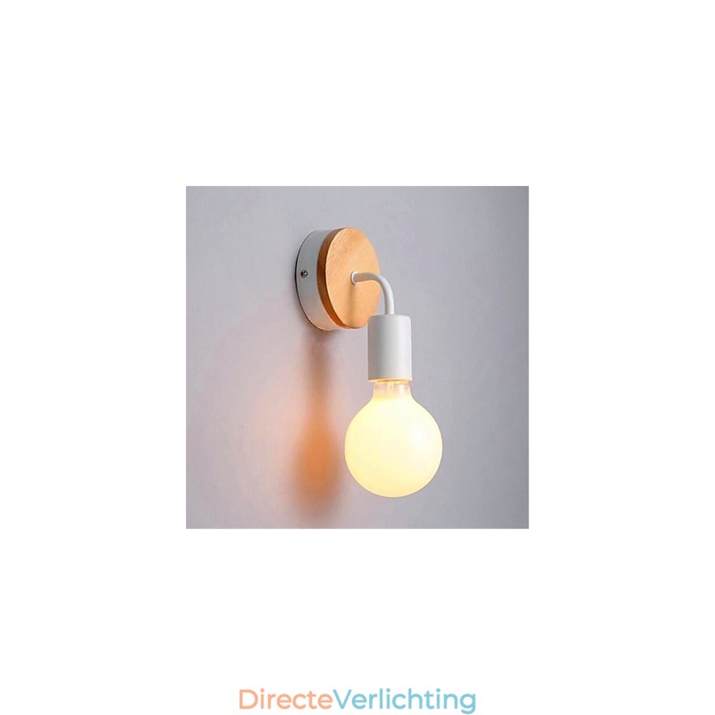 Moderne minimalistische creatieve persoonlijkheid hout ijzer lamp gang balkon slaapkamer nachtkastje ijzer wandlamp