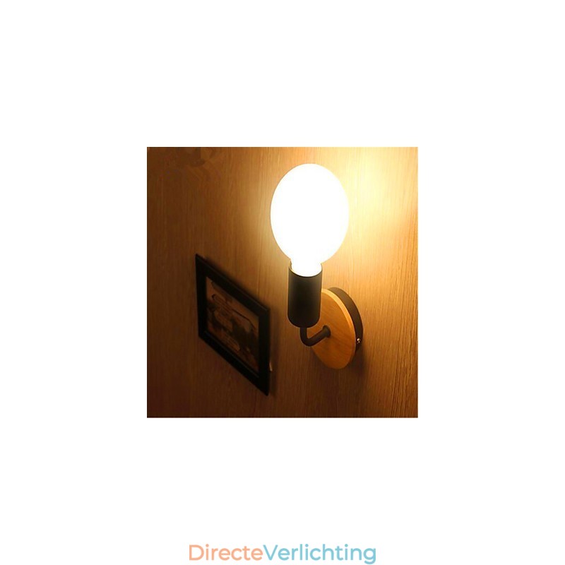 Moderne minimalistische creatieve persoonlijkheid hout ijzer lamp gang balkon slaapkamer nachtkastje ijzer wandlamp