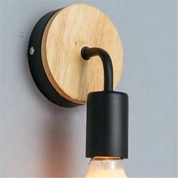 Moderne minimalistische creatieve persoonlijkheid hout ijzer lamp gang balkon slaapkamer nachtkastje ijzer wandlamp