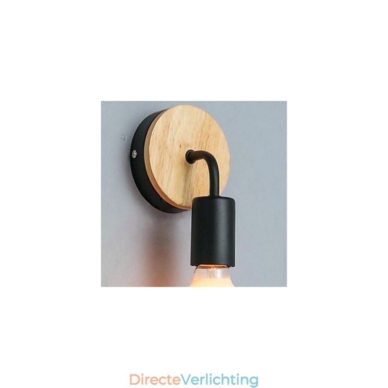 Moderne minimalistische creatieve persoonlijkheid hout ijzer lamp gang balkon slaapkamer nachtkastje ijzer wandlamp