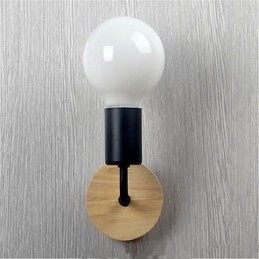 Moderne minimalistische creatieve persoonlijkheid hout ijzer lamp gang balkon slaapkamer nachtkastje ijzer wandlamp