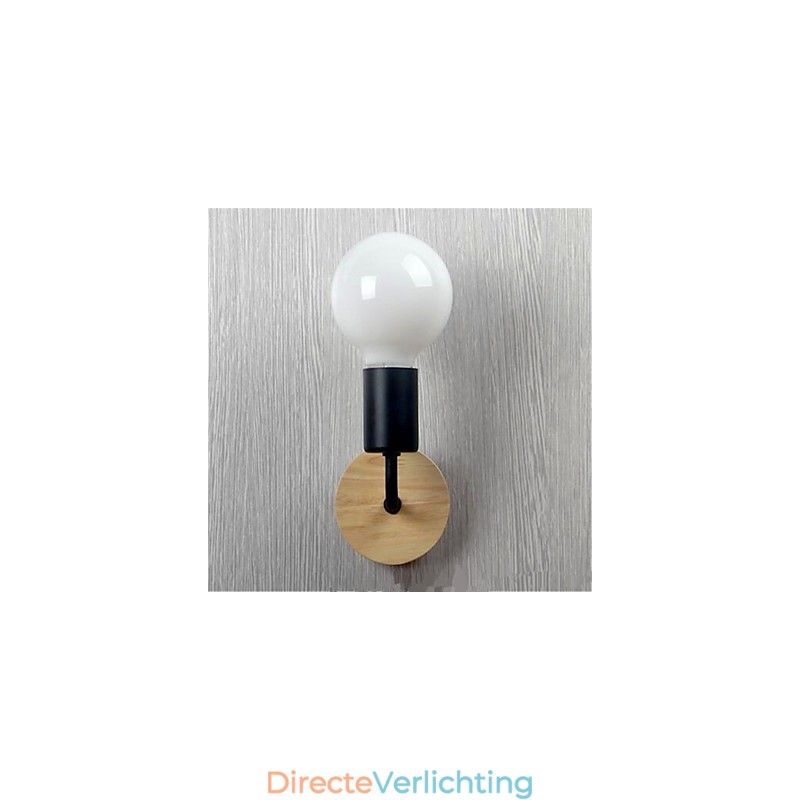Moderne minimalistische creatieve persoonlijkheid hout ijzer lamp gang balkon slaapkamer nachtkastje ijzer wandlamp