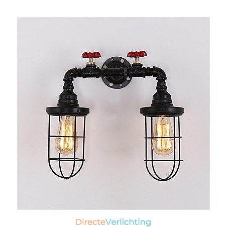 2 koppen retro industriële buis wandlampen eenvoudige loft zwarte vogelkooi metalen eetkamer keuken bar café decoratieve verlichting 2 koppen retro industriële buis wandlampen eenvoudige loft zwarte vogelkooi metalen eetkamer keuken bar café decoratieve verlichting