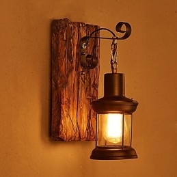 Enkele kop industriële vintage retro houten metalen schilderij kleur wandlamp voor de thuishotel gang decoreren wandlamp