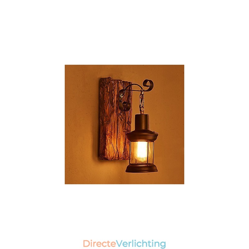 Enkele kop industriële vintage retro houten metalen schilderij kleur wandlamp voor de thuishotel gang decoreren wandlamp