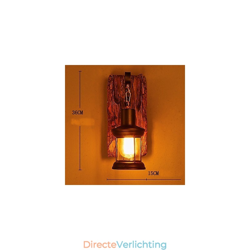 Enkele kop industriële vintage retro houten metalen schilderij kleur wandlamp voor de thuishotel gang decoreren wandlamp