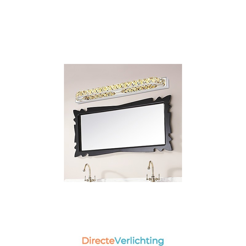 Lange hoogwaardige spiegellamp badkamerverlichting metaal en kristal wandlamp