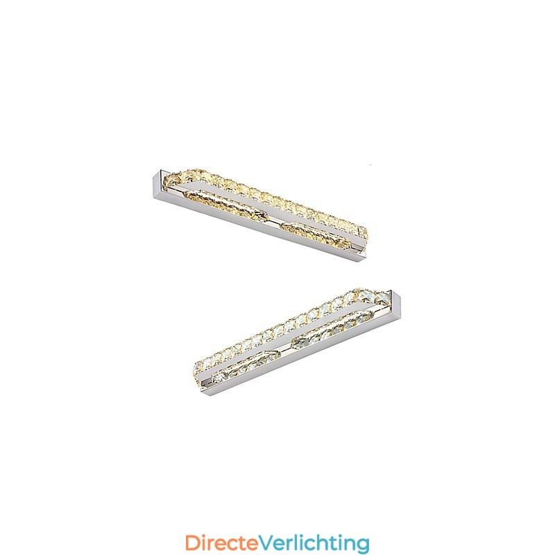 Lange hoogwaardige spiegellamp badkamerverlichting metaal en kristal wandlamp