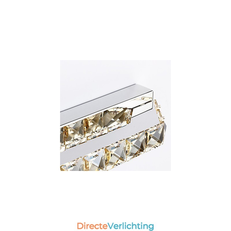 Lange hoogwaardige spiegellamp badkamerverlichting metaal en kristal wandlamp