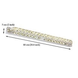 Lange hoogwaardige spiegellamp badkamerverlichting metaal en kristal wandlamp