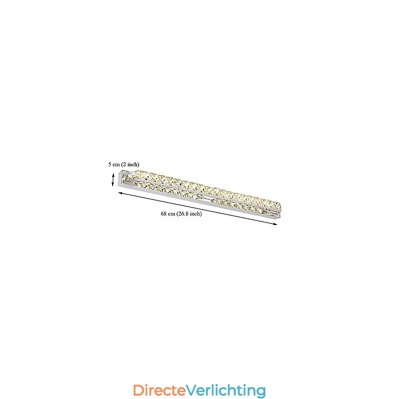 Lange hoogwaardige spiegellamp badkamerverlichting metaal en kristal wandlamp