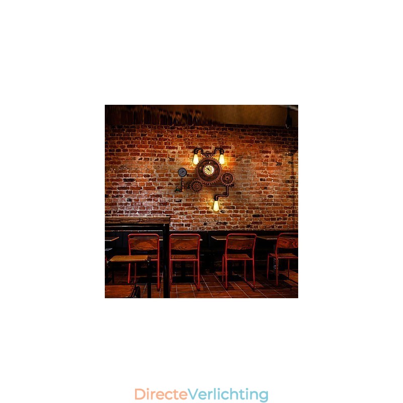 Vintage industriële pijp wandlampen hout tandwielvorm creatieve draaibare verlichting restaurant café bar decoratie verlichting