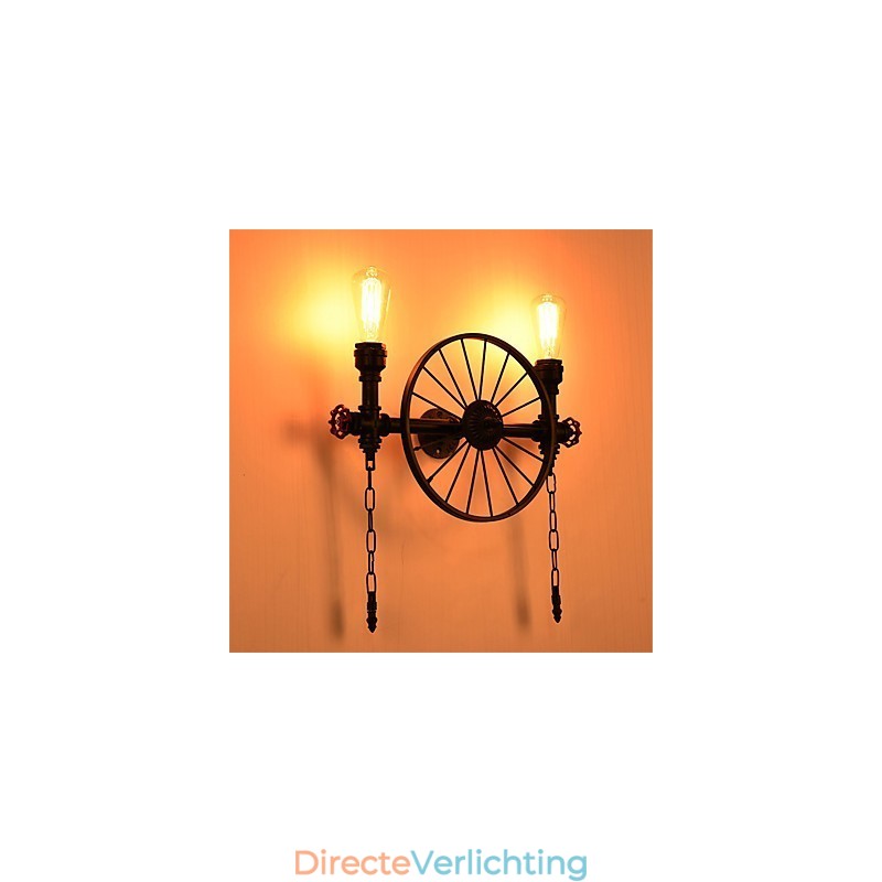 Vintage industriële pijp wandlampen creatieve verlichting restaurant café bar decoratie verlichting met 2 licht geverfde afwerking