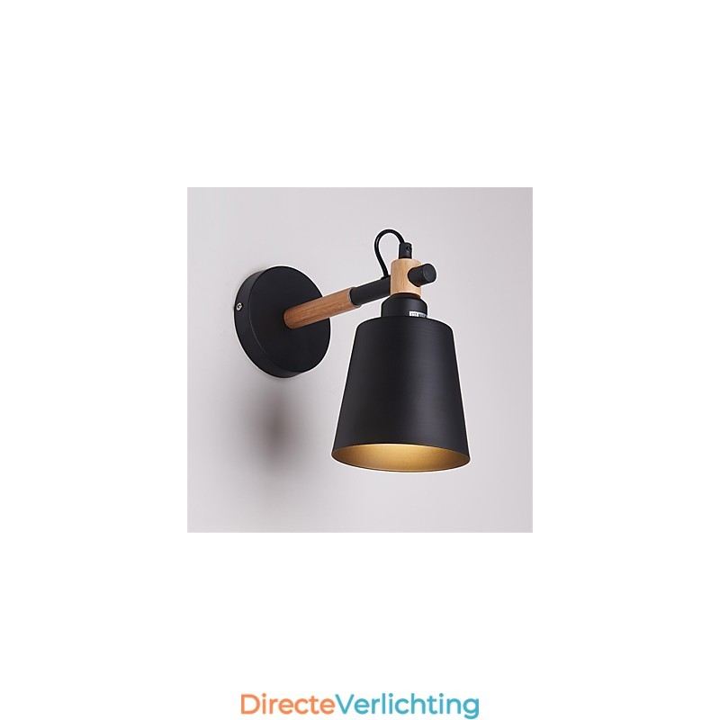 Vintage Hout Art Deco Metaal Metaal Rustiek Wandlamp Woonkamer Eetkamer Hal Wandlamp Zwart Wit Optioneel