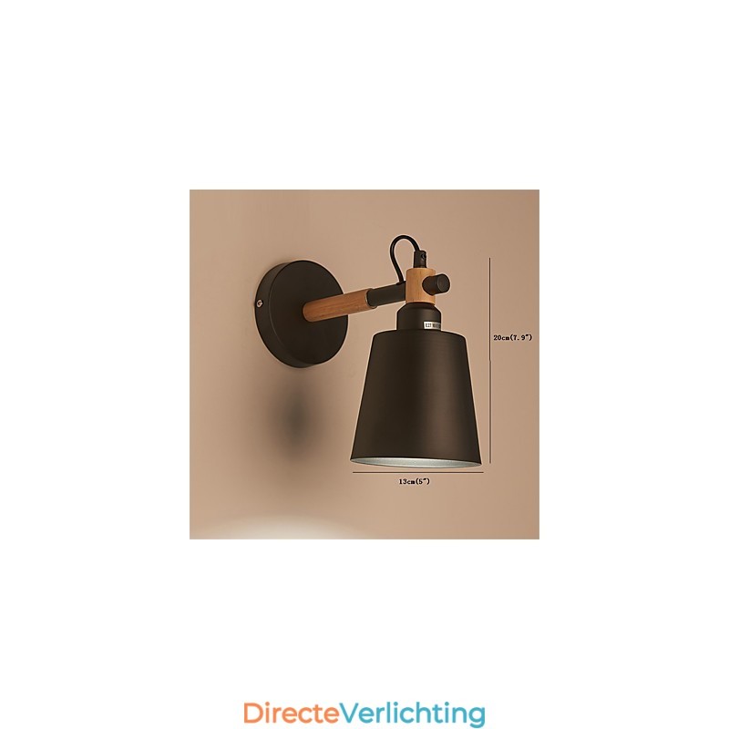 Vintage Hout Art Deco Metaal Metaal Rustiek Wandlamp Woonkamer Eetkamer Hal Wandlamp Zwart Wit Optioneel
