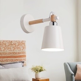 Vintage Hout Art Deco Metaal Metaal Rustiek Wandlamp Woonkamer Eetkamer Hal Wandlamp Zwart Wit Optioneel