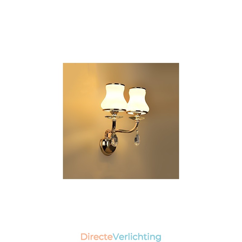 Moderne eigentijdse gegalvaniseerde functie voor wandlampen met kristalsfeerverlichting