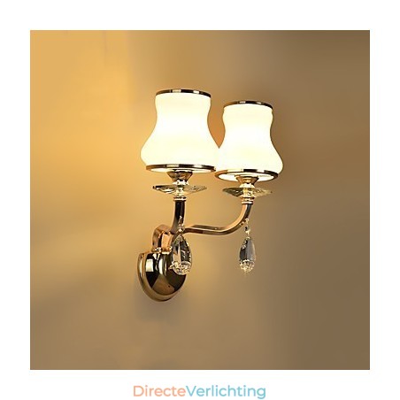 Moderne eigentijdse gegalvaniseerde functie voor wandlampen met kristalsfeerverlichting Moderne eigentijdse gegalvaniseerde functie voor wandlampen met kristalsfeerverlichting