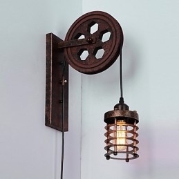 Industriële Retro IJzeren Wandlamp Creatieve Persoonlijkheid Lift Pulley Wandlamp