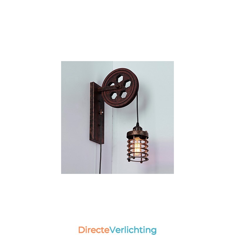 Industriële Retro IJzeren Wandlamp Creatieve Persoonlijkheid Lift Pulley Wandlamp