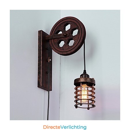 Industriële Retro IJzeren Wandlamp Creatieve Persoonlijkheid Lift Pulley Wandlamp