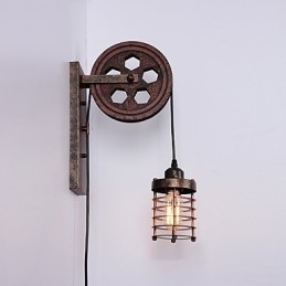 Industriële Retro IJzeren Wandlamp Creatieve Persoonlijkheid Lift Pulley Wandlamp