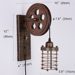 Industriële Retro IJzeren Wandlamp Creatieve Persoonlijkheid Lift Pulley Wandlamp