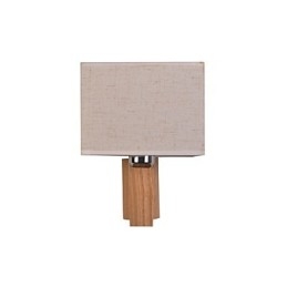 Eenvoudige wandlamp, nachtkastje, bureaulamp met stoffen kap en massief hout voor slaapkamer, ladekast, woonkamer, babykamer