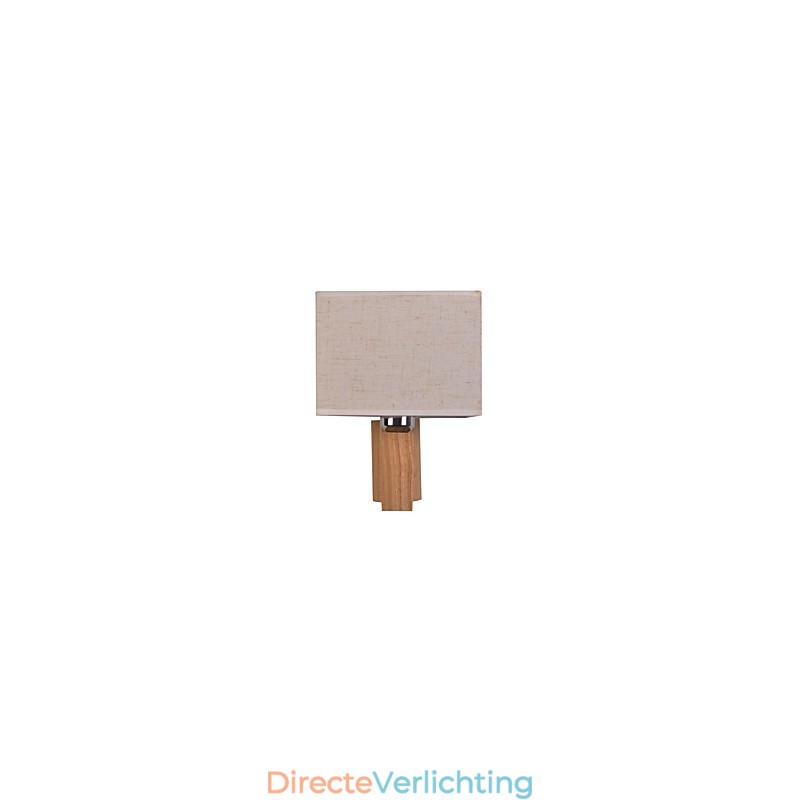 Eenvoudige wandlamp, nachtkastje, bureaulamp met stoffen kap en massief hout voor slaapkamer, ladekast, woonkamer, babykamer