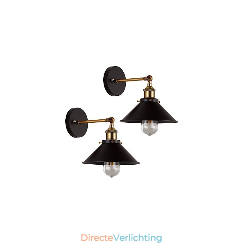2 stuks Metalen Wandlampen Industriële Wandlamp Vintage Edison Simplicity Lamp voor Café Club Bar Verlichting