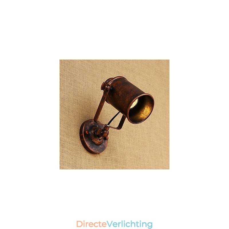 Geschilderde stalen wandlamp Dumb Black American Coffee Decoratie Retro wandlamp Lichtzwaardlamp op de muur