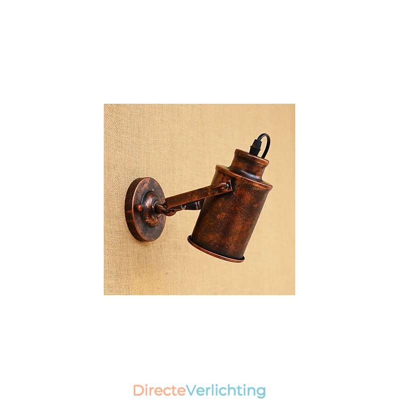 Geschilderde stalen wandlamp Dumb Black American Coffee Decoratie Retro wandlamp Lichtzwaardlamp op de muur