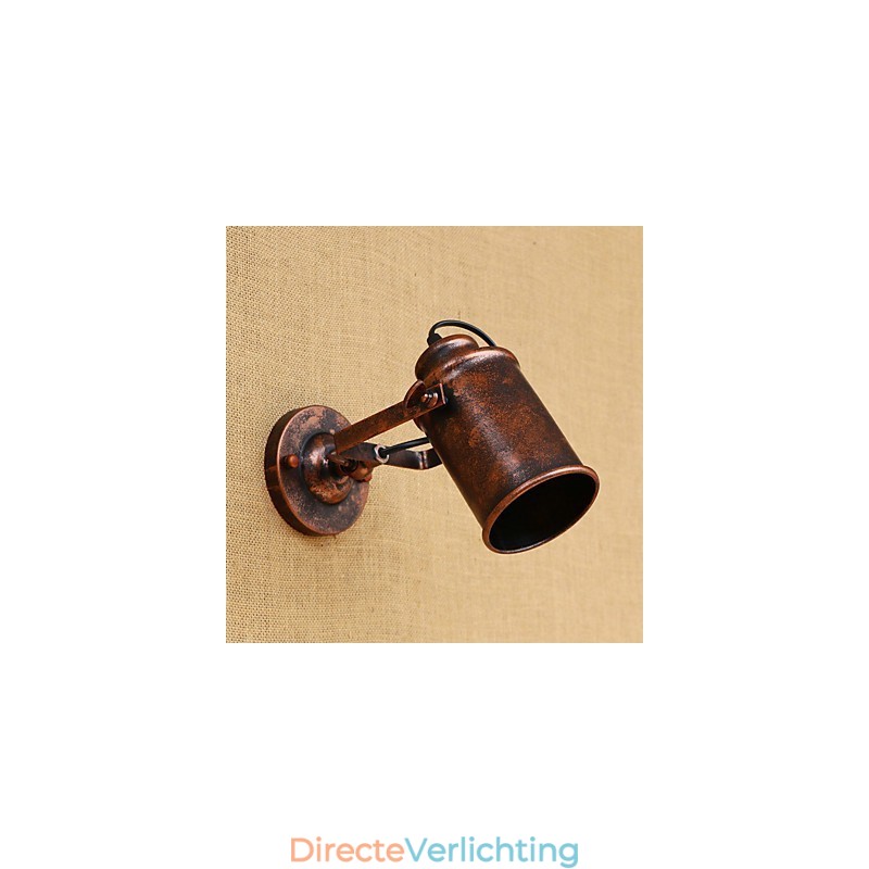 Geschilderde stalen wandlamp Dumb Black American Coffee Decoratie Retro wandlamp Lichtzwaardlamp op de muur