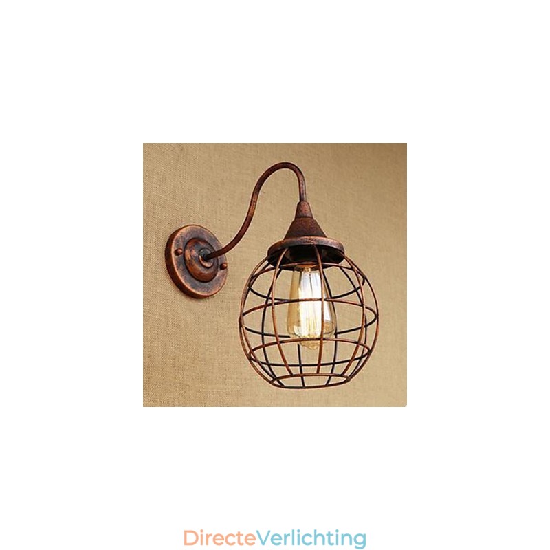 Iron Art RETRO roestkleurige studeerkamer, nachtkastje, Amerikaanse wandlamp