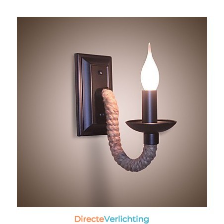 Henneptouw Retro Wandlamp Creatieve Persoonlijkheid Bar IJzeren Kaarslamp Henneptouw Retro Wandlamp Creatieve Persoonlijkheid Bar IJzeren Kaarslamp