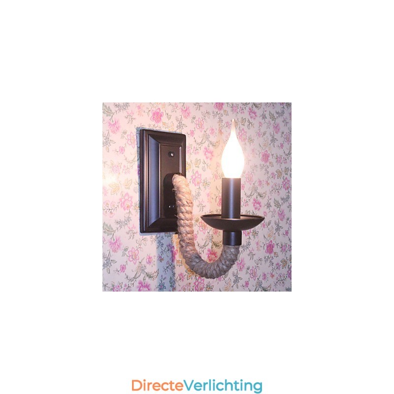Henneptouw Retro Wandlamp Creatieve Persoonlijkheid Bar IJzeren Kaarslamp