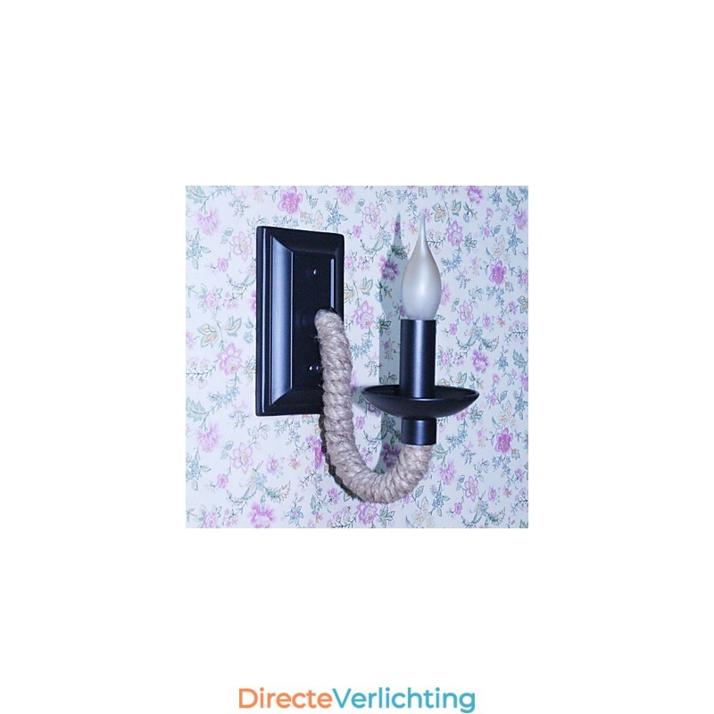 Henneptouw Retro Wandlamp Creatieve Persoonlijkheid Bar IJzeren Kaarslamp