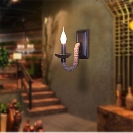 Henneptouw Retro Wandlamp Creatieve Persoonlijkheid Bar IJzeren Kaarslamp