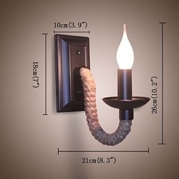 Henneptouw Retro Wandlamp Creatieve Persoonlijkheid Bar IJzeren Kaarslamp
