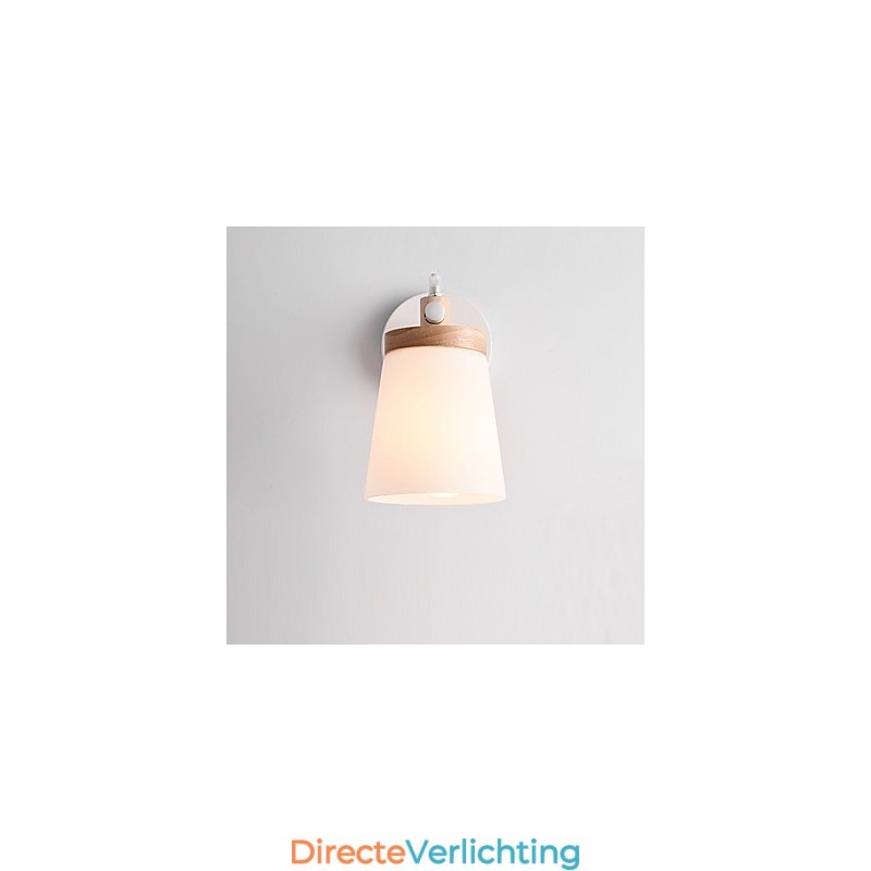 Wandlamp met glazen kap en metalen voet, sfeerverlichting, wandlampen, wandlamp
