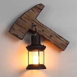 Enkele kop industriële vintage retro houten metalen schilderij kleur wandlamp voor de thuishotel gang decoreren wandlamp