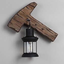 Enkele kop industriële vintage retro houten metalen schilderij kleur wandlamp voor de thuishotel gang decoreren wandlamp