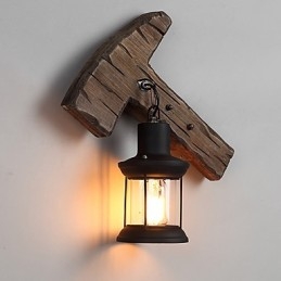 Enkele kop industriële vintage retro houten metalen schilderij kleur wandlamp voor de thuishotel gang decoreren wandlamp