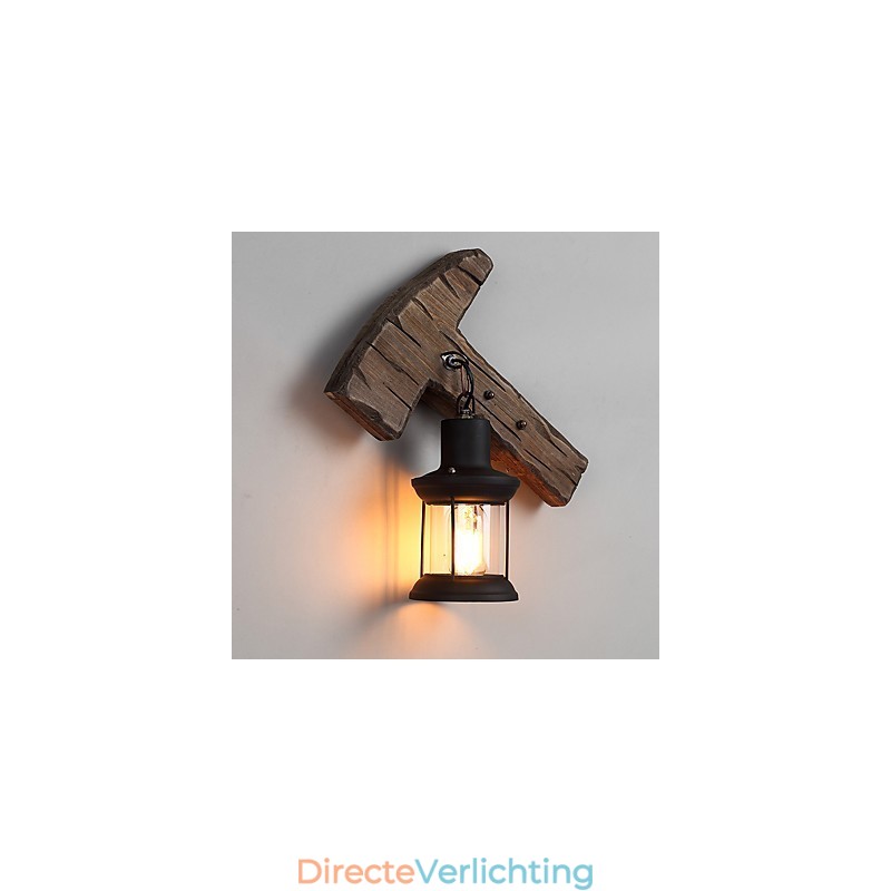 Enkele kop industriële vintage retro houten metalen schilderij kleur wandlamp voor de thuishotel gang decoreren wandlamp