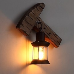 Enkele kop industriële vintage retro houten metalen schilderij kleur wandlamp voor de thuishotel gang decoreren wandlamp