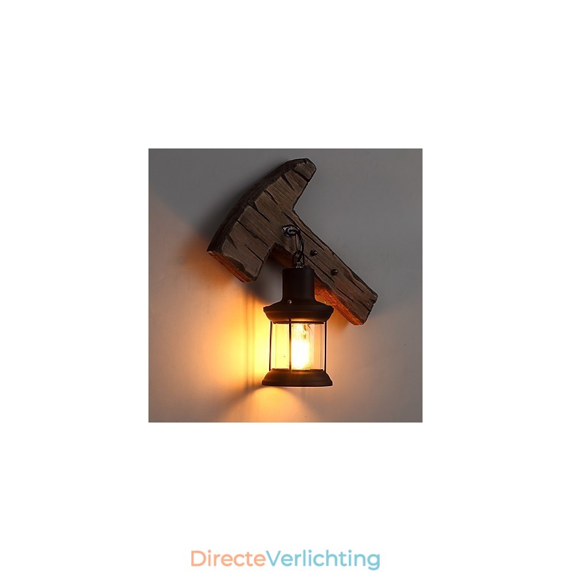 Enkele kop industriële vintage retro houten metalen schilderij kleur wandlamp voor de thuishotel gang decoreren wandlamp