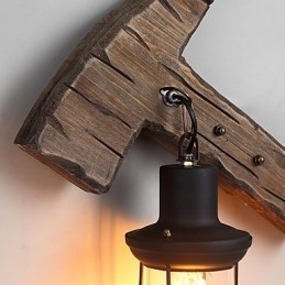 Enkele kop industriële vintage retro houten metalen schilderij kleur wandlamp voor de thuishotel gang decoreren wandlamp
