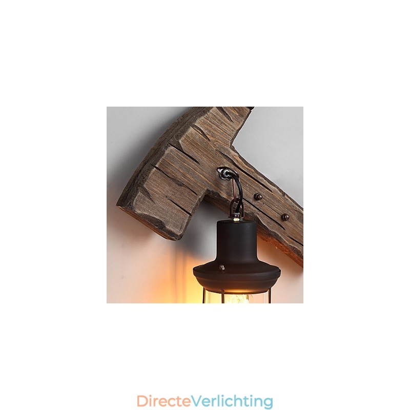 Enkele kop industriële vintage retro houten metalen schilderij kleur wandlamp voor de thuishotel gang decoreren wandlamp