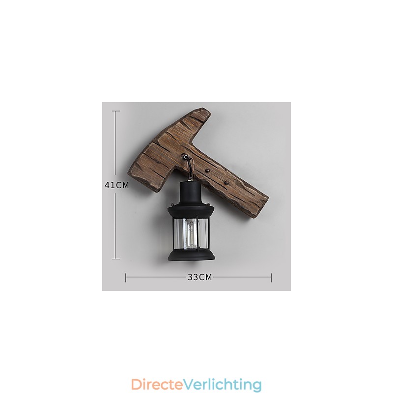 Enkele kop industriële vintage retro houten metalen schilderij kleur wandlamp voor de thuishotel gang decoreren wandlamp